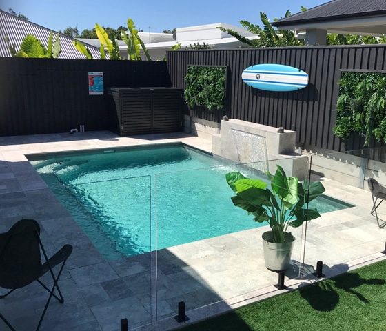 Pool with Glass Fence — Pool Builders in Warana, QLD